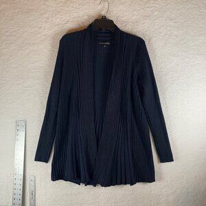 Catherine Malandrino Women's Blue‎ Long Sleeve Pleated Knit Cardigan Size L 9171
